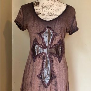 Velvet stone tunic top